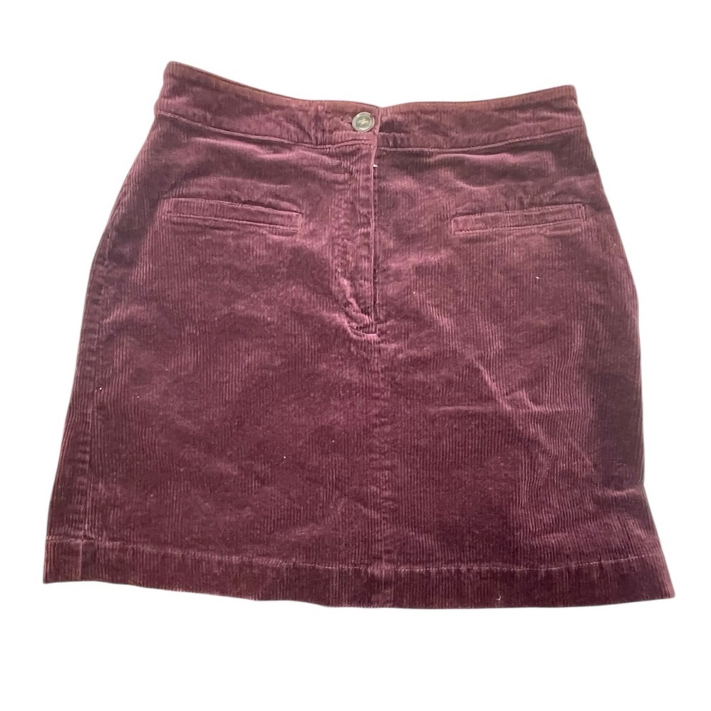 Ann Taylor Loft Skirt Corduroy Maroon burgundy Straight Mini Stretch Size: 6